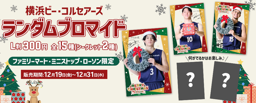 横浜ビー・コルセアーズ ランダムブロマイド2025クリスマス〈ファミリーマート/ミニストップ/ローソン限定〉